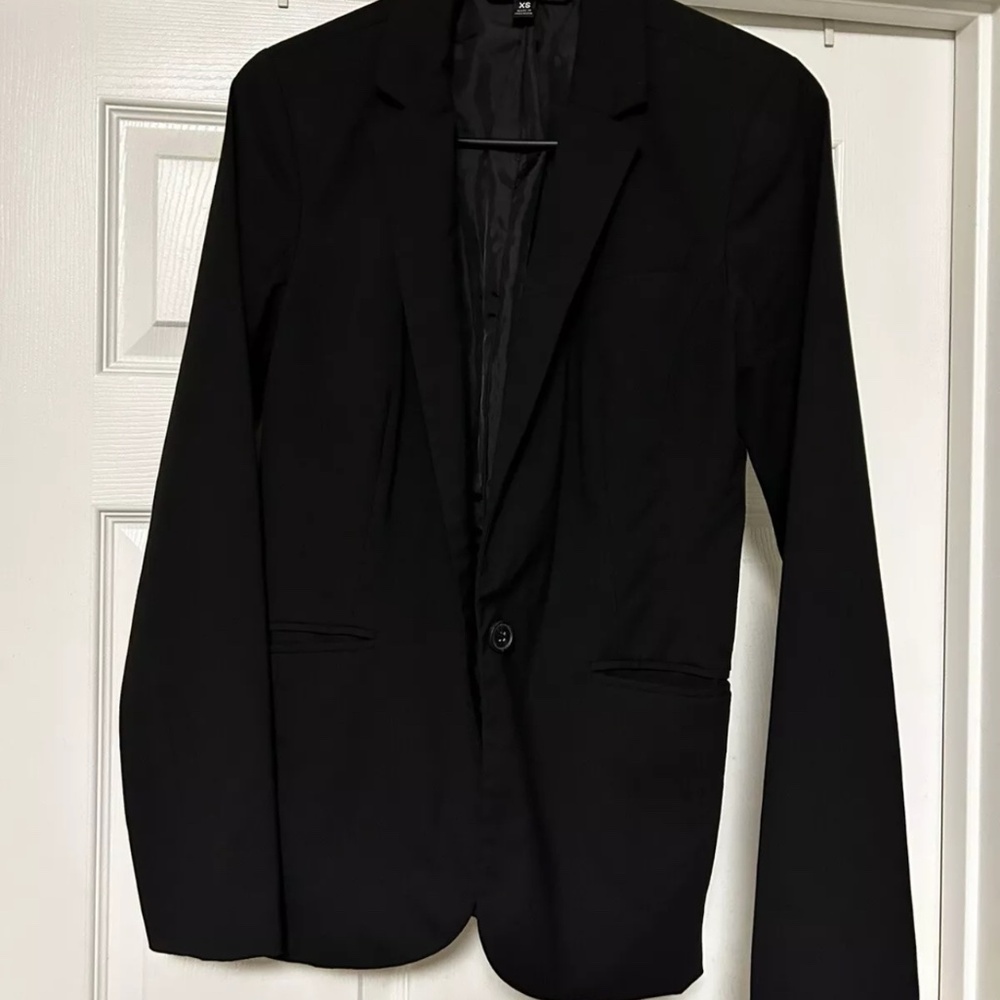 Black Mossimo Fitted Blazer Size XS Machine Washable